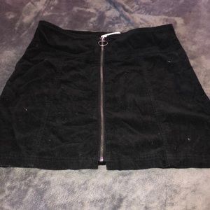 Black zipper down the middle mini skirt